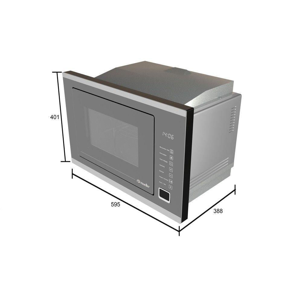 Encontraproduto.com.br - Forno Micro-ondas De Embutir Mueller 25 Litros Espelhado Mmo0225g1 220v