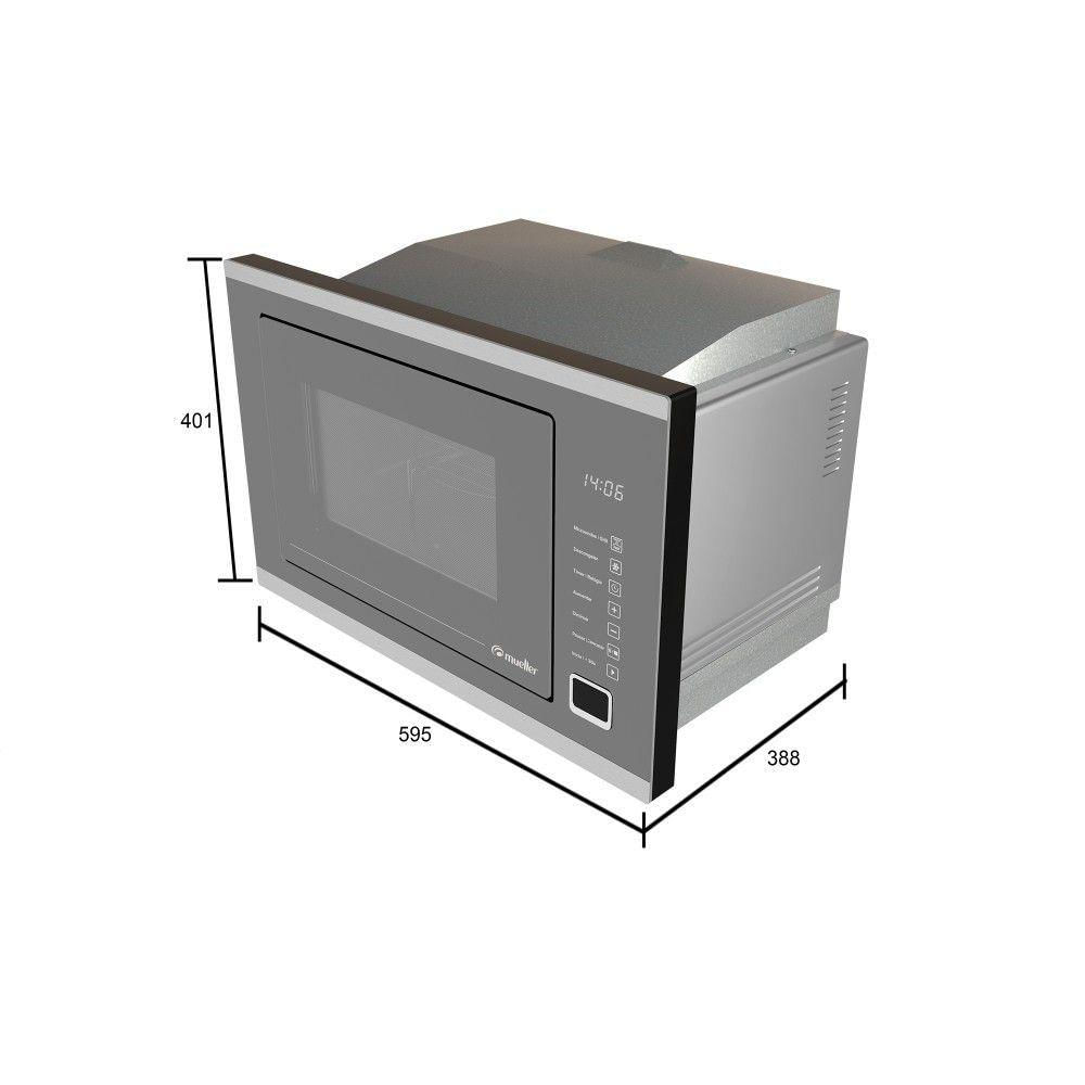 Encontraproduto.com.br - Forno Micro-ondas De Embutir Mueller 25 Litros Espelhado Mmo0225g1 220v