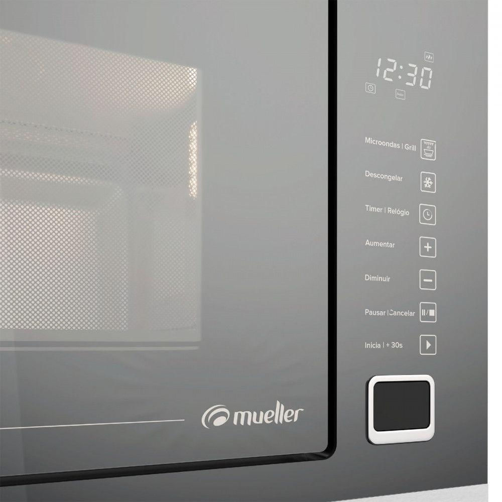 Encontraproduto.com.br - Forno Micro-ondas De Embutir Mueller 25 Litros Espelhado Mmo0225g1 220v