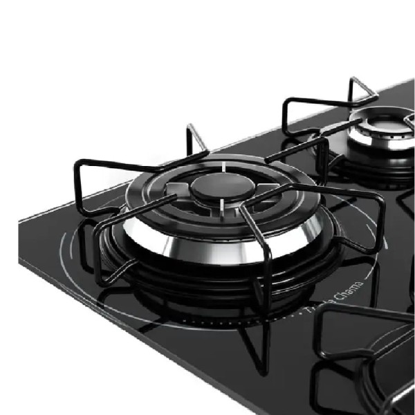 Encontraproduto.com.br - Cooktop Mueller 4 Bocas com Queimador Tripla Chama Preto MCG134BG1 Bivolt