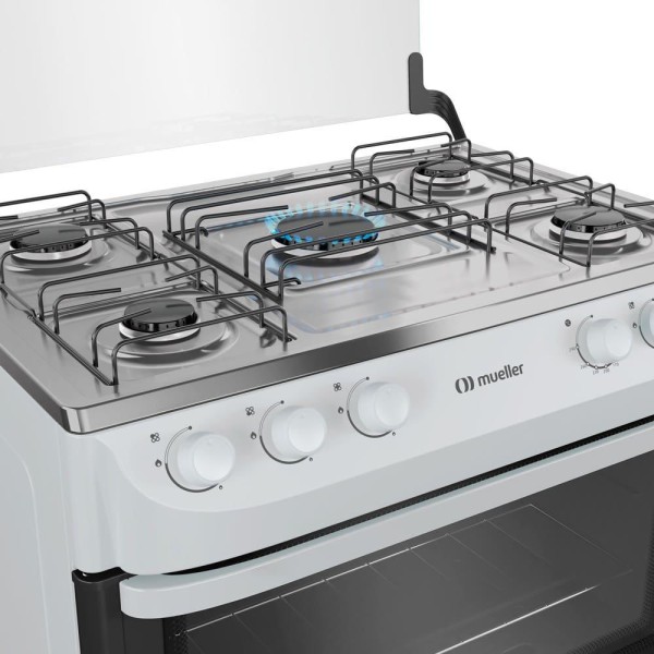 Encontraproduto.com.br - Fogão Mueller 5 bocas Branco Acendimento Manual MFI5BA