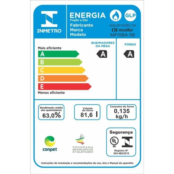 Encontraproduto.com.br - Fogão Mueller 5 bocas Branco Acendimento Manual MFI5BA