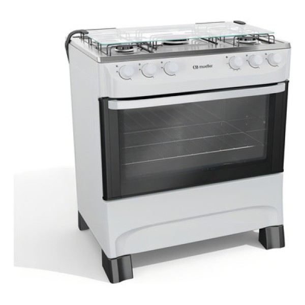Encontraproduto.com.br - Fogão Mueller 5 bocas Branco Acendimento Manual MFI5BA