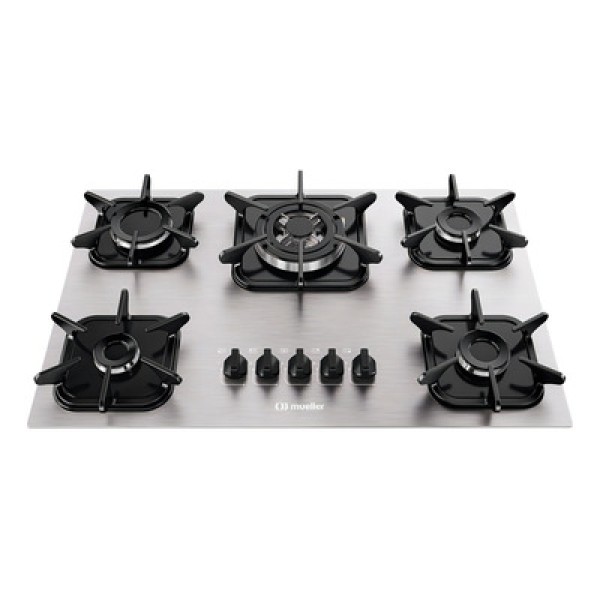 Cooktop Mueller 5 Bocas De Alumínio Tripla Chama Mcg5bk
