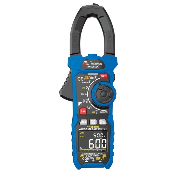 Encontraproduto.com.br - Alicate Amperímetro Et-3810C Azul/Preto Minipa