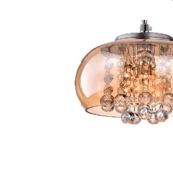 Encontraproduto.com.br - Luminárias Pendentes âmbar 22 Cm Cristal K9 Com Lâmpada Led âmbar 110v-220v