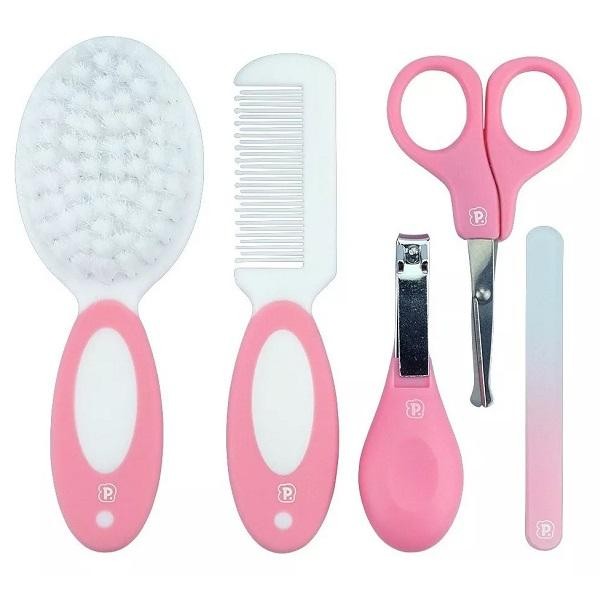 Encontraproduto.com.br - Kit Higiene UNHA Bebe 5 Peças com Pente Escova Cabelo Pimpolho