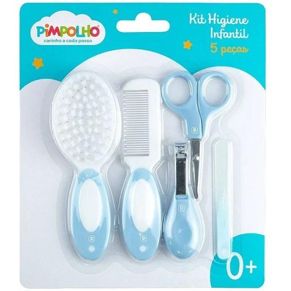 Encontraproduto.com.br - Kit Higiene UNHA Bebe 5 Peças com Pente Escova Cabelo Pimpolho