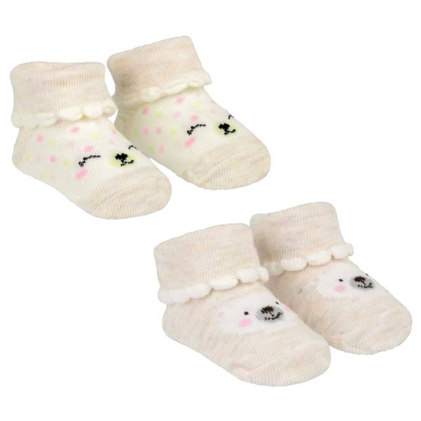 Encontraproduto.com.br - Kit De Meias Com 2 Pares RN Urso Branco Pimpolho