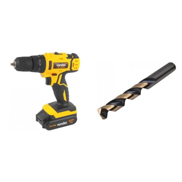 Encontraproduto.com.br - Kit Ferramentas Espresso Móveis Com Parafusadeira/furadeira Com Impacto 18v Bivolt E Broca De Aço Rápido 30mm 392356 Amarelo