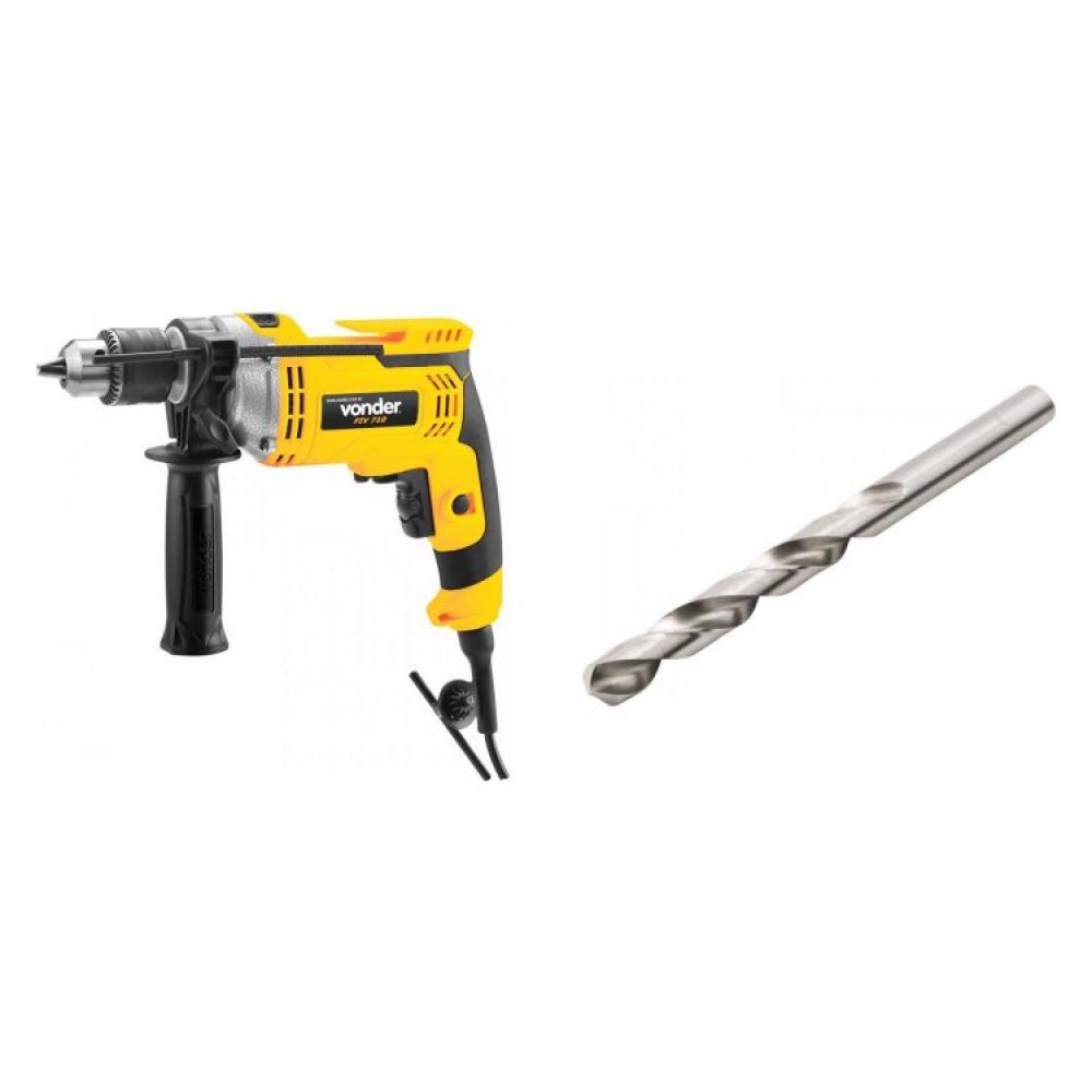 Encontraproduto.com.br - Kit Ferramentas Espresso Móveis Com Furadeira De Impacto 220v E Broca De Aço Rápido 24mm 388879 Amarelo