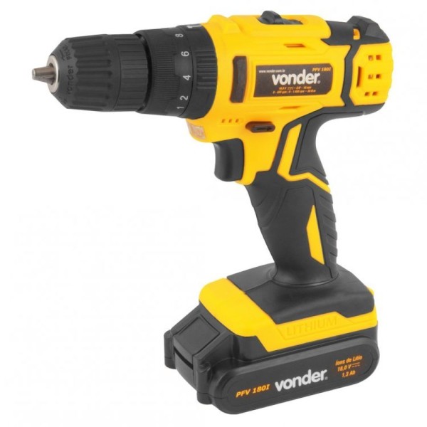 Encontraproduto.com.br - Kit Ferramentas Espresso Móveis Com Parafusadeira/furadeira Com Impacto 18v Bivolt E Broca De Aço Rápido 55mm 393798 Amarelo