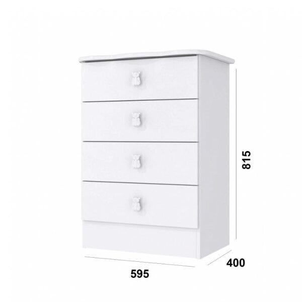 Encontraproduto.com.br - Quarto de bebê com Guarda-Roupa e Cômoda de Bebê Arco-Íris Branco