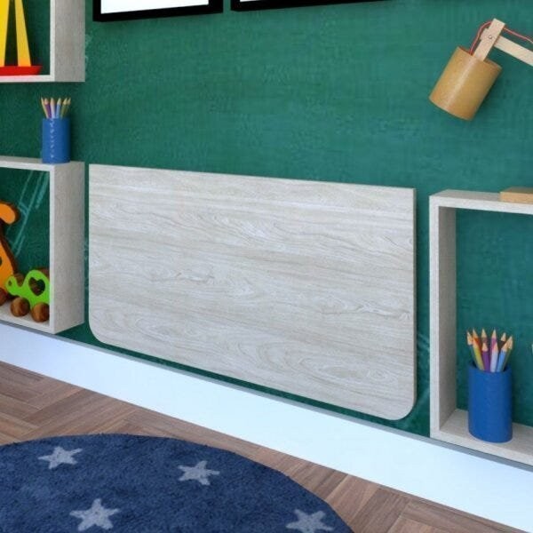 Encontraproduto.com.br - Mesa Infantil Dobrável 60cm com Canto Arredondado Bramov Móveis Geneve
