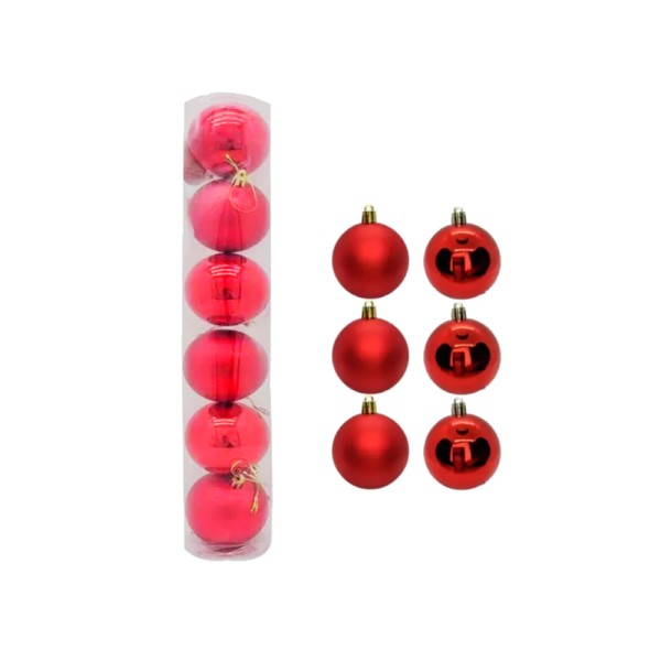 Encontraproduto.com.br - Bolas de Natal Vermelho 6un - Wincy
