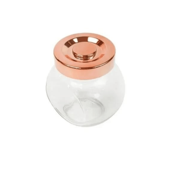 Encontraproduto.com.br - Conjunto 3 Porta Condimento Vidro Rose Gold 190ml