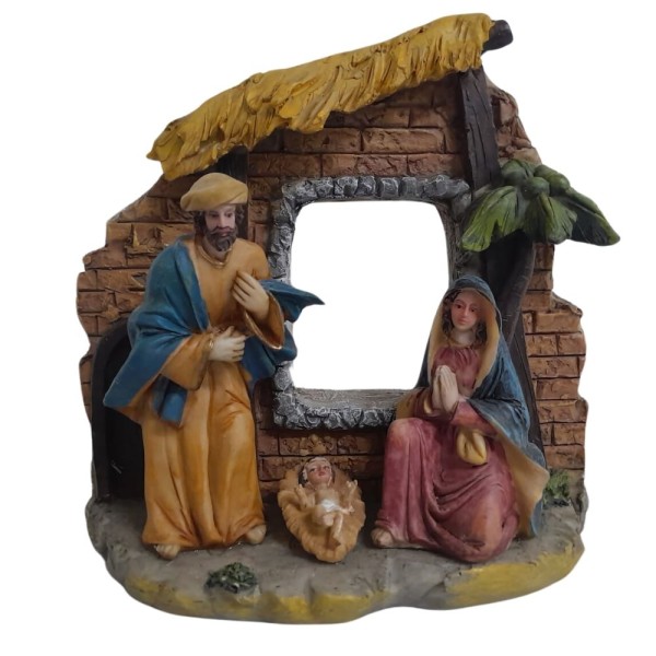 Encontraproduto.com.br - Enfeite De Natal Presépio Sagrada Família Jesus Na Manjedoura 17cmx08cmx17cm Rio De Ouro