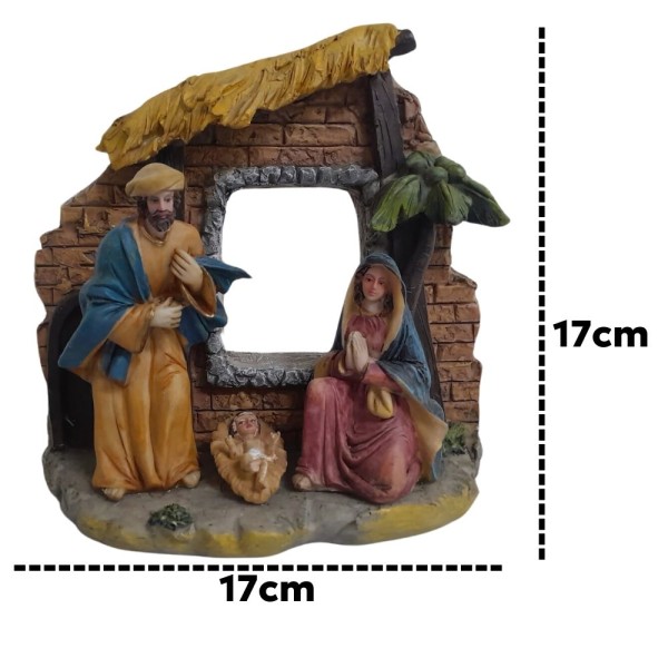 Encontraproduto.com.br - Enfeite De Natal Presépio Sagrada Família Jesus Na Manjedoura 17cmx08cmx17cm Rio De Ouro