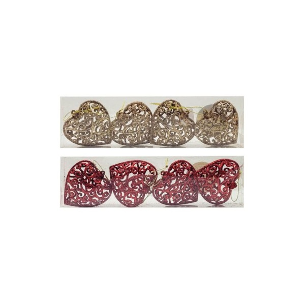 Encontraproduto.com.br - Coração Vazado com Glitter 4un 6cm Sortidos - Wincy