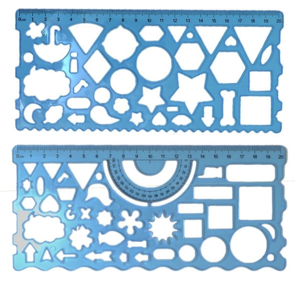 Kit Com 2 Reguas Geometricas 20cm Coloridas Wpr02012 Wincy