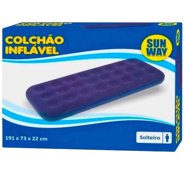Encontraproduto.com.br - Colchão Inflável Sun Way Solteiro 191x73x22cm Ar Resistente