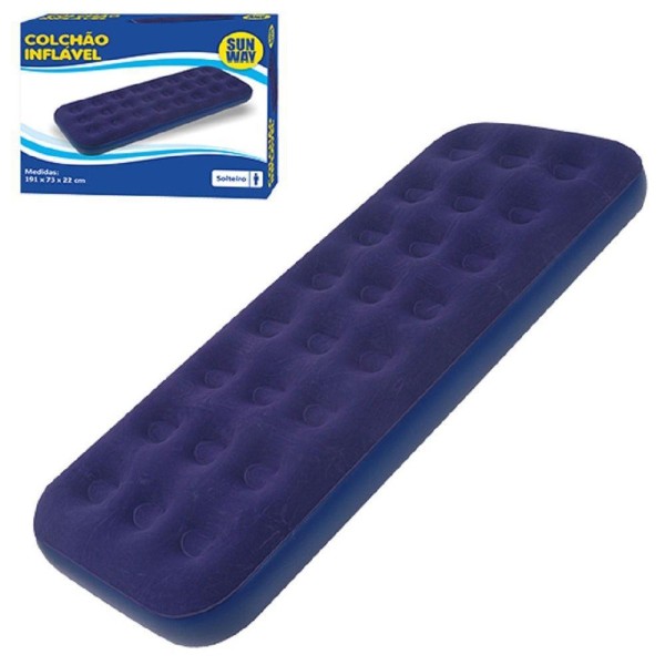 Encontraproduto.com.br - Colchão Inflável Sun Way Solteiro 191x73x22cm Ar Resistente