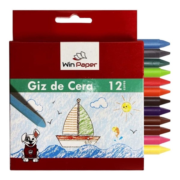 GIZ DE CERA 12 CORES WIN PAPER PEQUENO