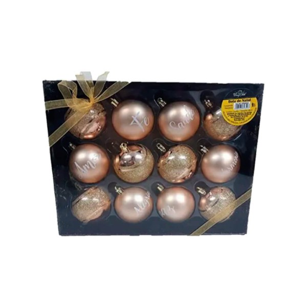 Encontraproduto.com.br - Kit Bolas Natal 6cm Fosca/Brilho 12 Un