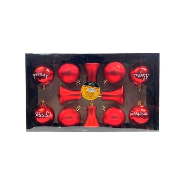 Encontraproduto.com.br - Kit Bolas e Sinos de Natal 12un - Wincy