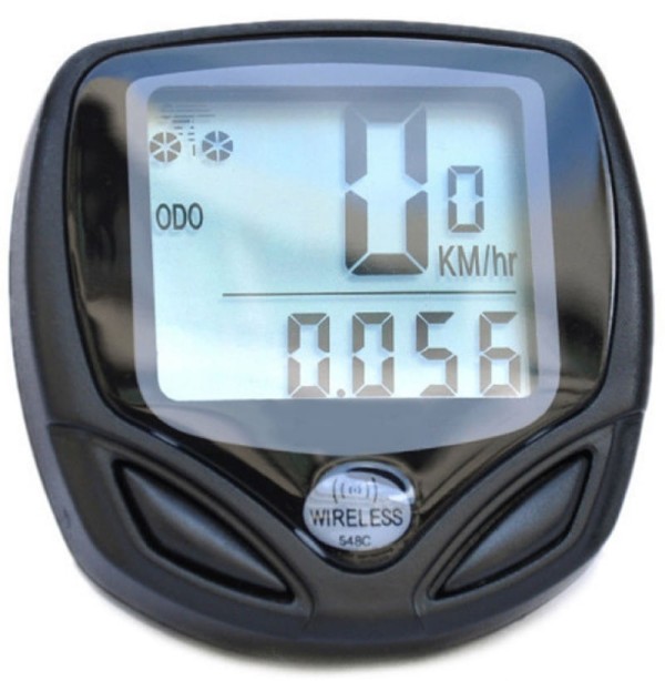 Velocímetro Ciclo Computador 15 Funções Sem Fio Luz Noturna Cor:Preto