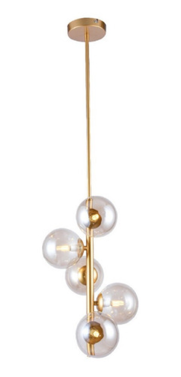 Pendente Orluce Cosmos I Dourado Vidro Transparente Vert. 5XG9 OR1180