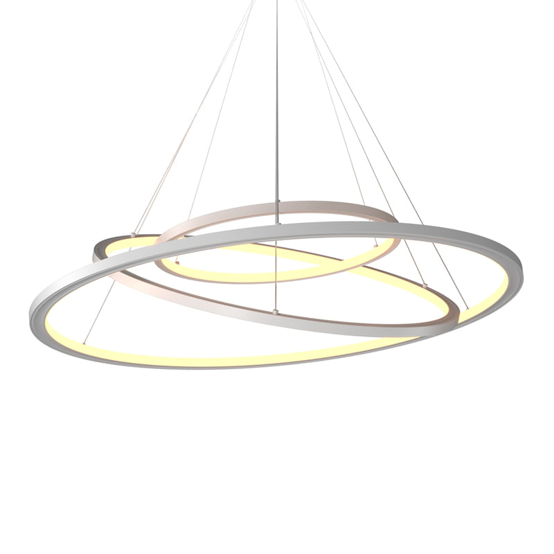 Encontraproduto.com.br - Lustre Pendente Orluce Tabat OR1754 com 3 Aros 80/60/40cm Branco Led Bivolt