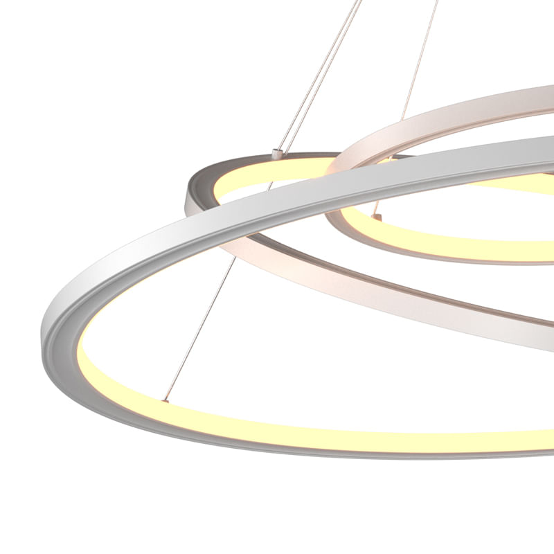Encontraproduto.com.br - Lustre Pendente Orluce Tabat OR1754 com 3 Aros 80/60/40cm Branco Led Bivolt