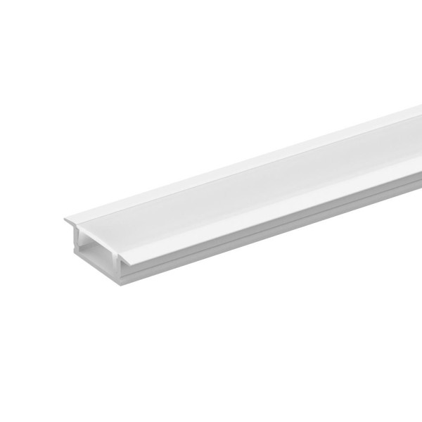 Encontraproduto.com.br - Perfil Movelaria 12mm em Alumínio Branco com Aba com 2m para Fita LED