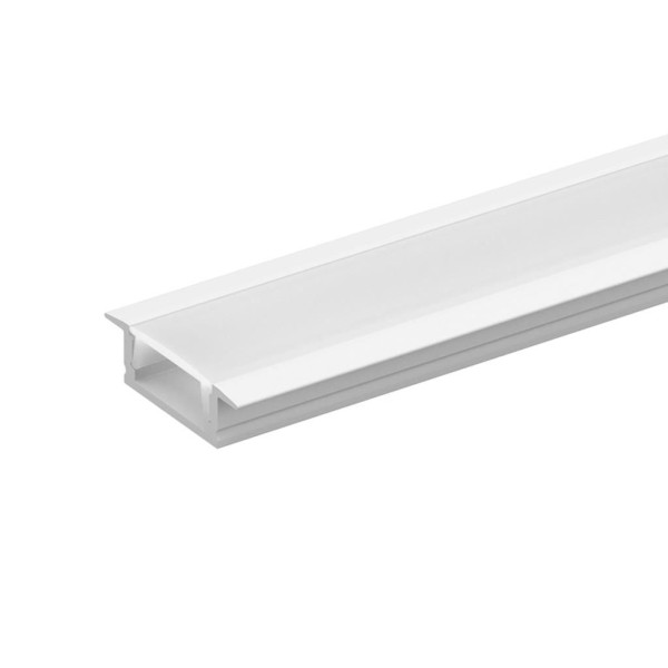 Encontraproduto.com.br - Perfil Movelaria 12mm em Alumínio Branco com Aba com 2m para Fita LED