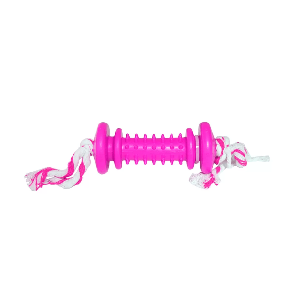 Encontraproduto.com.br - Halteres Macico De Borracha CravoCorda - Rosa - Furacão Pet