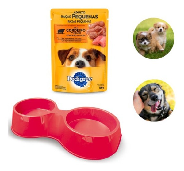Encontraproduto.com.br - Comedouro Plástico Pop Duplo  N1 - 500 Ml Azul - Furacão Pet