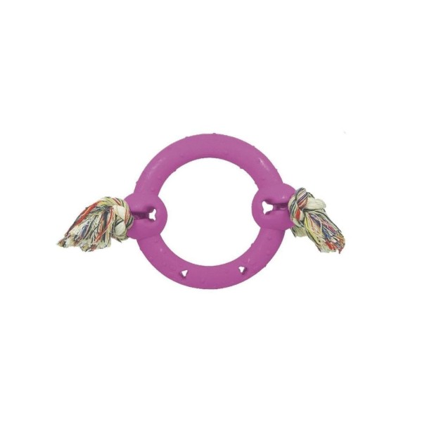 Encontraproduto.com.br - Anel Macico Borracha Corda N3 - G - Rosa - Furacão Pet