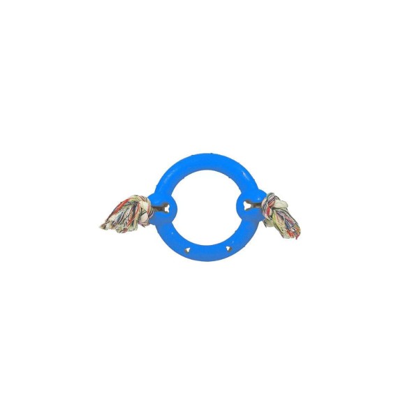 Encontraproduto.com.br - Anel Macico Borracha EspecialCorda N1 - P - Azul - Furacão Pet