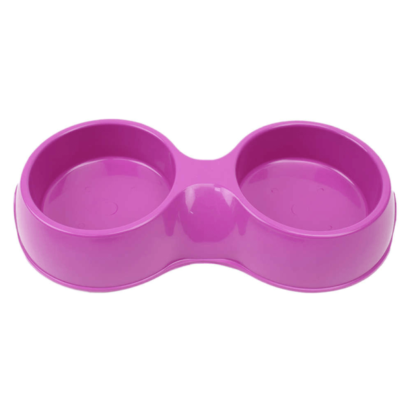 Encontraproduto.com.br - Comedouro Plástico Pop Duplo  N2 - 1.100 Ml Rosa - Furacão Pet