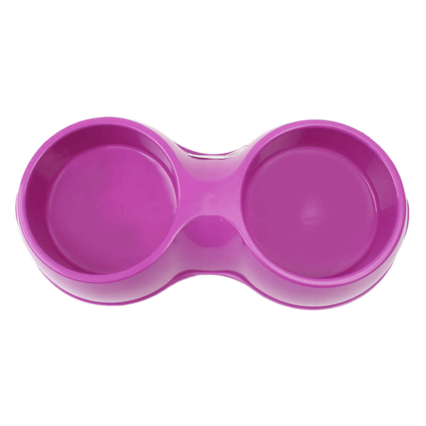 Encontraproduto.com.br - Comedouro Plástico Pop Duplo  N2 - 1.100 Ml Rosa - Furacão Pet