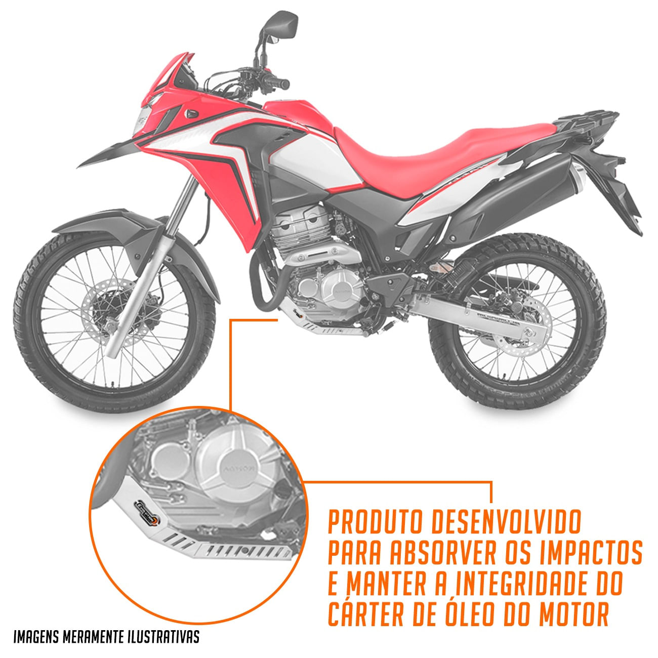 Encontraproduto.com.br - Protetor de Cárter XRE 300 2010 a 2023 Cromado