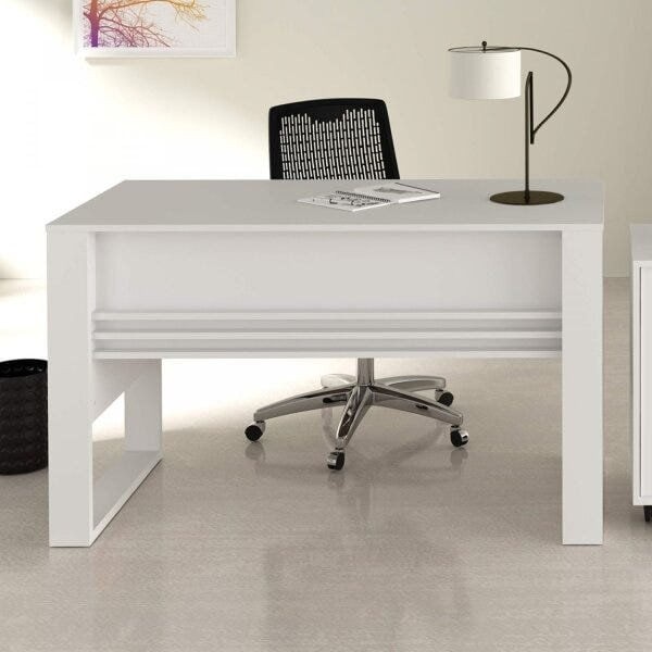 Encontraproduto.com.br - Mesa para Escritório com Ripado 127cm ME4146 Branca