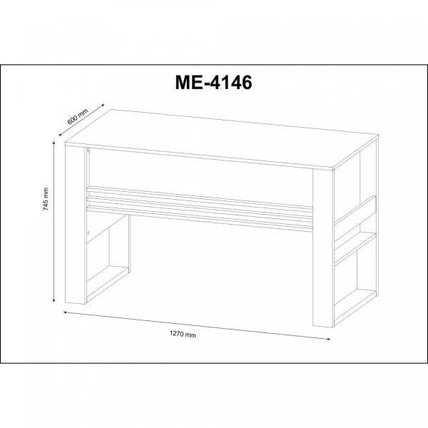 Encontraproduto.com.br - Mesa para Escritório com Ripado 127cm ME4146 Branca