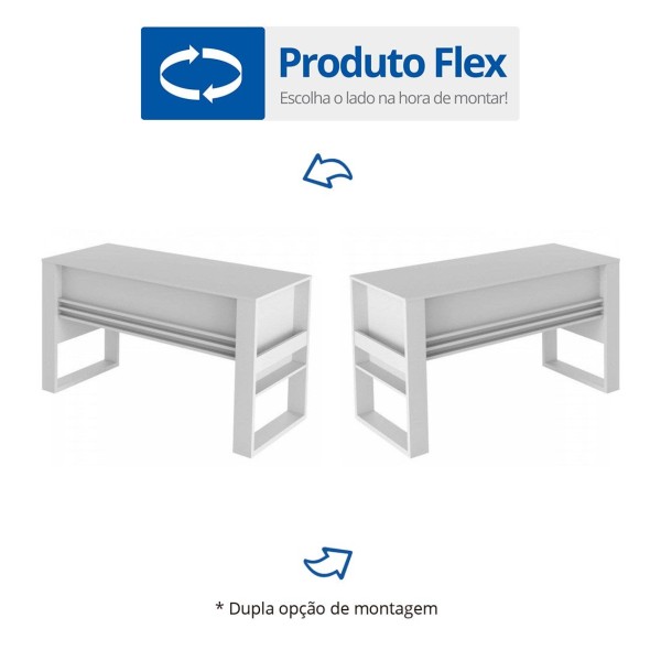 Encontraproduto.com.br - Mesa para Escritório com Ripado 127cm ME4146 Branca