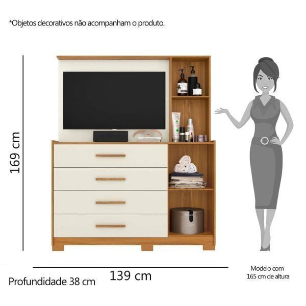 Encontraproduto.com.br - Cômoda com Painel TV 43