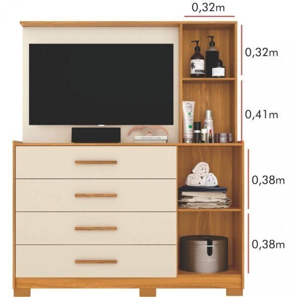 Encontraproduto.com.br - Cômoda com Painel TV 43