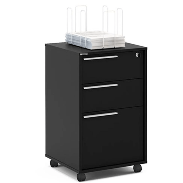 Encontraproduto.com.br - Gaveteiro 3 Gavetas com Chave Maia Preto