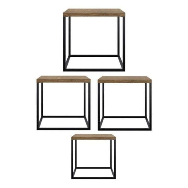 Encontraproduto.com.br - Conjunto Com 3 Mesas De Centro Cube Artesano Vermont