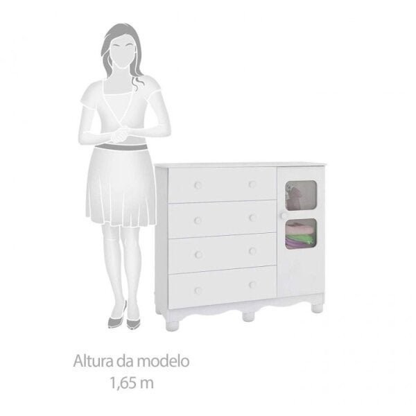 Encontraproduto.com.br - Quarto Infantil com Cama Montessoriana Cômoda Prateleira e 2 Nichos Móveis Peroba Branco